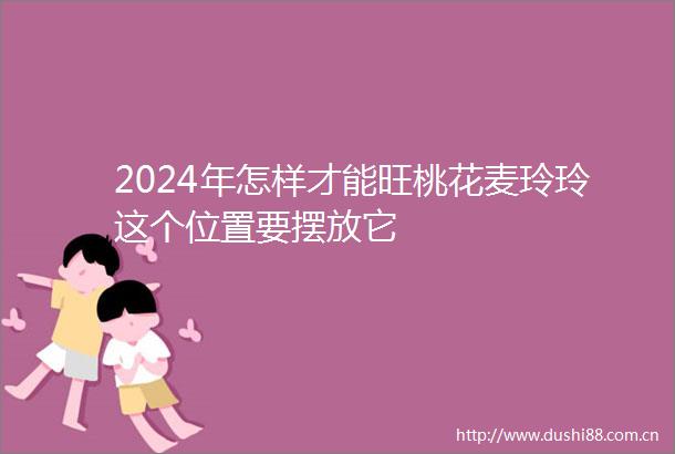 2024年怎样才能旺桃花麦玲玲这个位置要摆放它