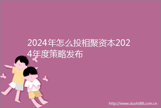 2024年怎么投相聚资本2024年度策略发布