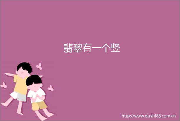 翡翠有一个竖