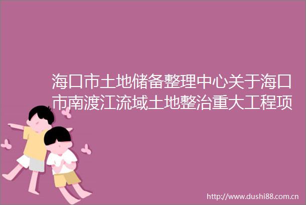 海口市土地储备整理中心关于海口市南渡江流域土地整治重大工程项目往来资金专项审计工作预算价格市场问询的公告
