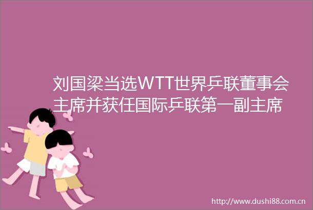 刘国梁当选WTT世界乒联董事会并获任国际乒联第一副
