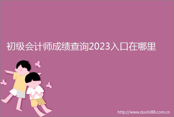 初级会计师成绩查询2023入口在哪里