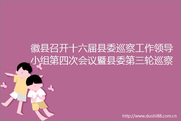 徽县召开十六届县委巡察工作小组第四次会议暨县委第三轮巡察工作汇报会