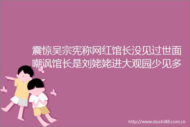 震惊吴宗宪称网红馆长没见过世面嘲讽馆长是刘姥姥进大观园少见多怪