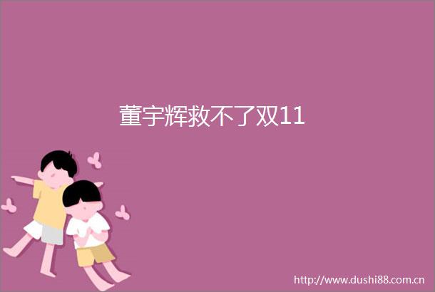 董宇辉救不了双11