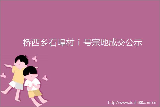桥西乡石埠村ⅰ号宗地成交公示