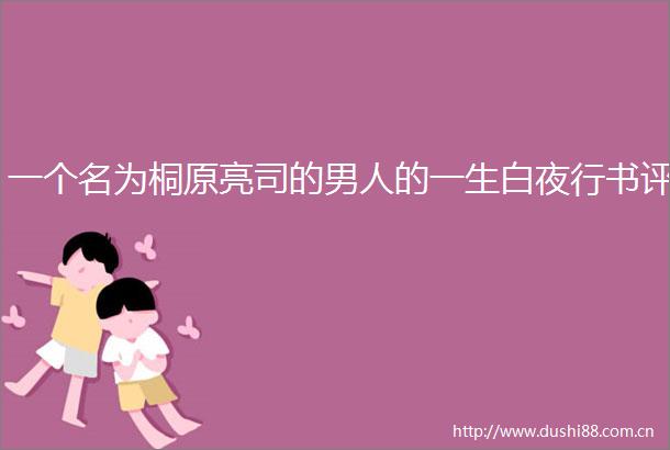 一个名为桐原亮司的男人的一生白夜行书评