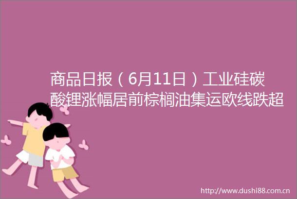 商品日报（6月11日）工业硅碳酸锂涨幅居前棕榈油集运欧线跌超2