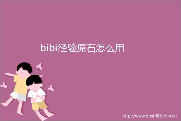 bibi经验原石怎么用