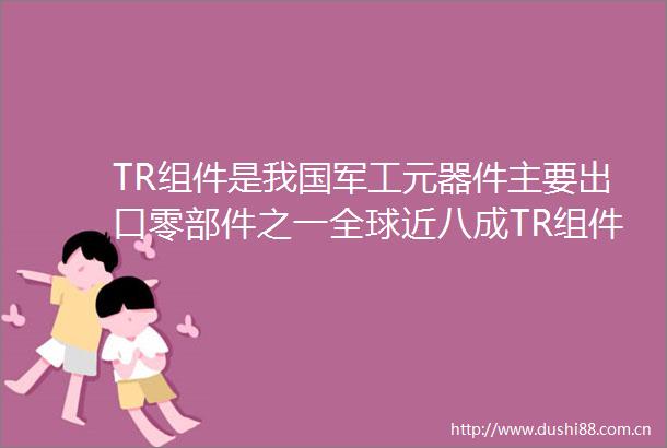 TR组件是我国军工元器件主要出口零部件之一全球近八成TR组件是国内制造