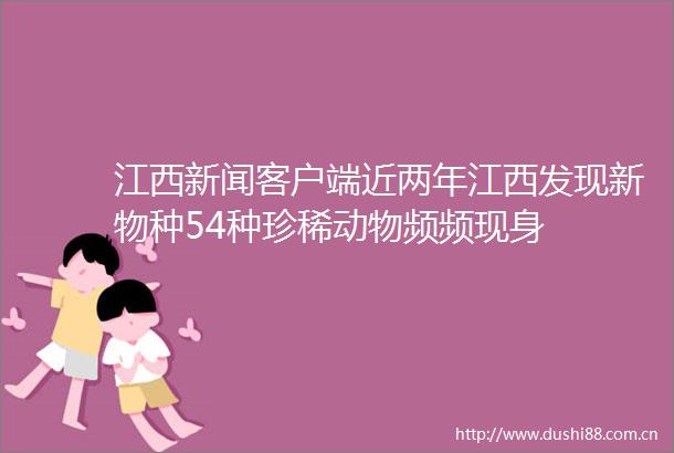 江西新闻客户端近两年江西发现新物种54种珍稀动物频频现身
