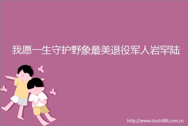 我愿一生守护野象最美退役军人岩罕陆