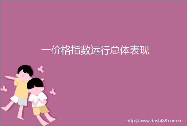 一价格指数运行总体表现