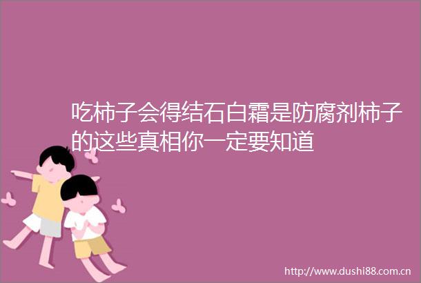 吃柿子会得结石白霜是防腐剂柿子的这些真相你一定要知道