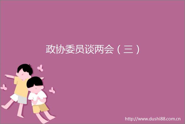 政协委员谈两会（三）