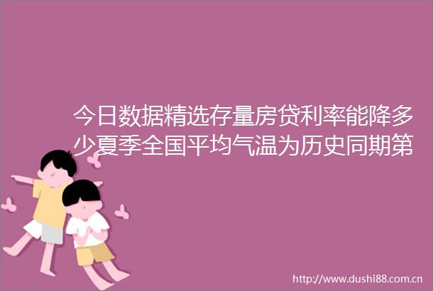 今日数据精选存量房贷利率能降多少夏季全国平均气温为历史同期第二