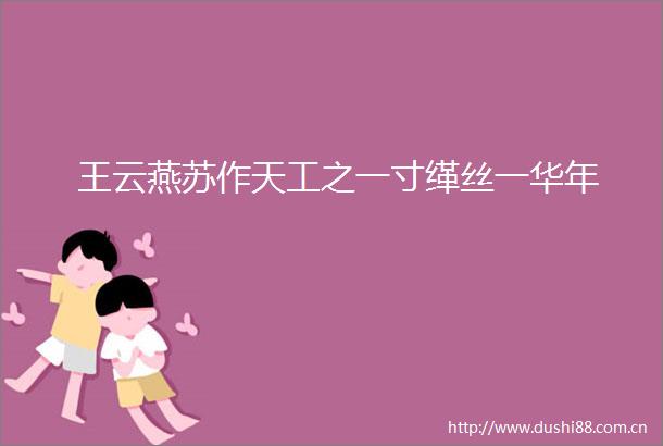 王云燕苏作天工之一寸缂丝一华年
