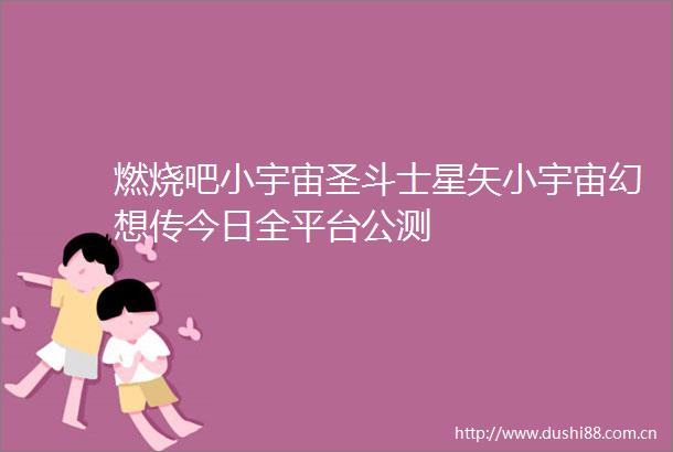 燃烧吧小宇宙圣斗士星矢小宇宙幻想传今日全平台公测