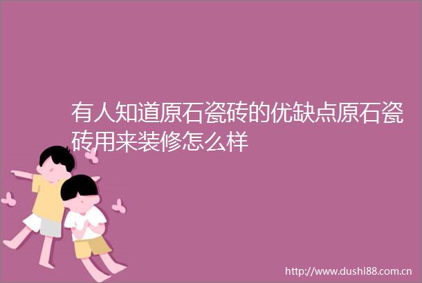 有人知道原石瓷砖的优缺点原石瓷砖用来装修怎么样