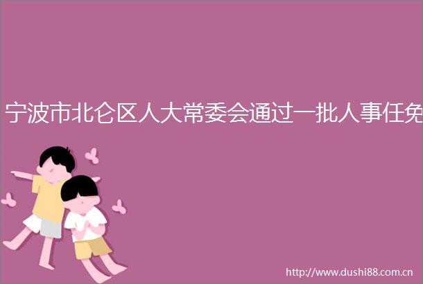 宁波市北仑区人大常委会通过一批人事任免
