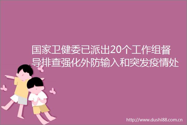 卫健委已派出20个工作组督导排查强化外防输入和突发疫情处置