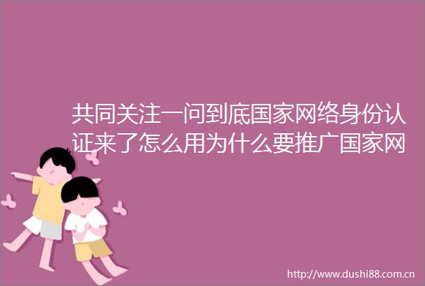 共同关注一问到底网络身份认证来了怎么用为什么要推广网络身份认证服务