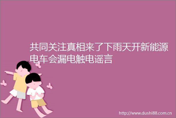 共同关注真相来了下雨天开新能源电车会漏电触电谣言