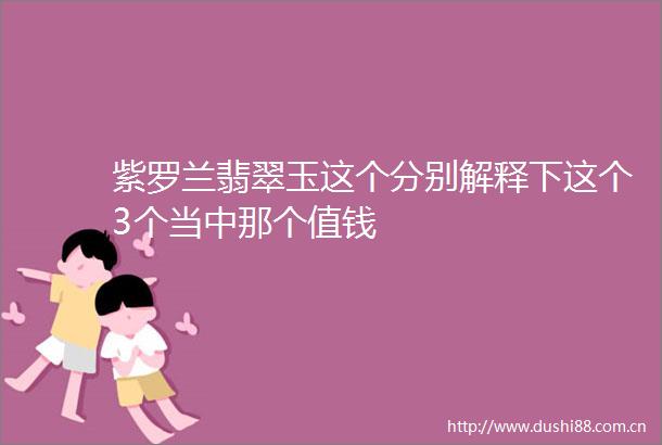 紫罗兰翡翠玉这个分别解释下这个3个当中那个值钱