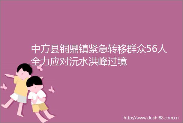 中方县铜鼎镇紧急转移群众56人全力应对沅水洪峰过境