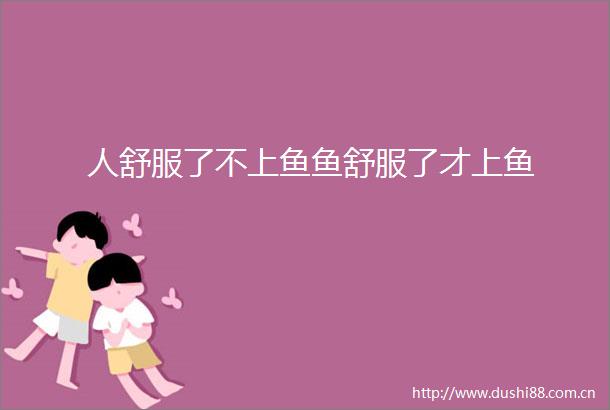 人舒服了不上鱼鱼舒服了才上鱼