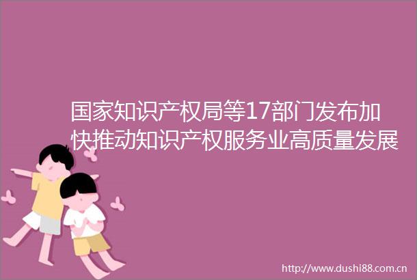 知识产权局等17部门发布加快推动知识产权服务业高质量发展的意见