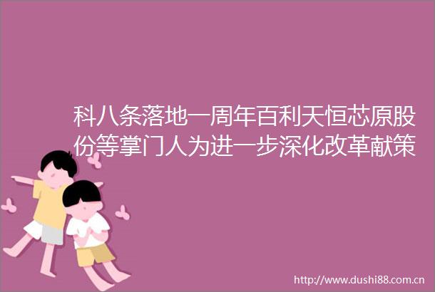 科八条落地一周年百利天恒芯原股份等掌门人为进一步深化改革献策