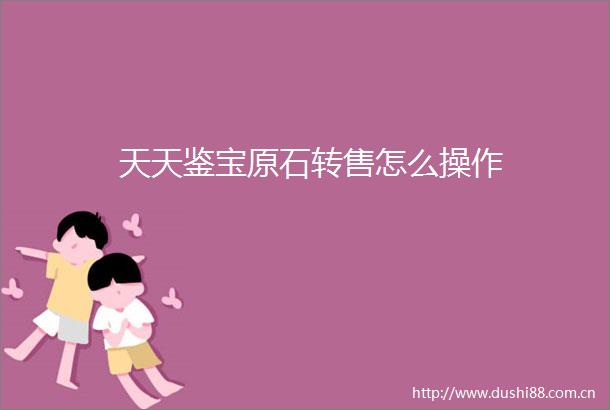 天天鉴宝原石转售怎么操作
