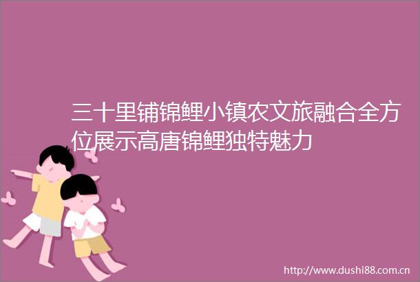 三十里铺锦鲤小镇农文旅融合全方位展示高唐锦鲤独特魅力