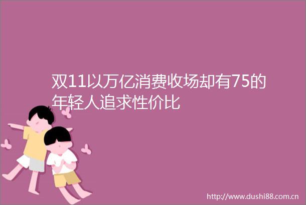 双11以万亿消费收场却有75的年轻人追求性价比