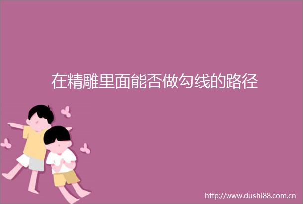 在精雕里面能否做勾线的路径