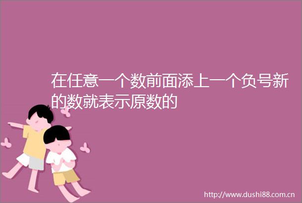 在任意一个数前面添上一个负号新的数就表示原数的