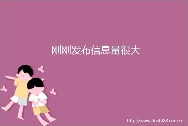 刚刚发布信息量很大