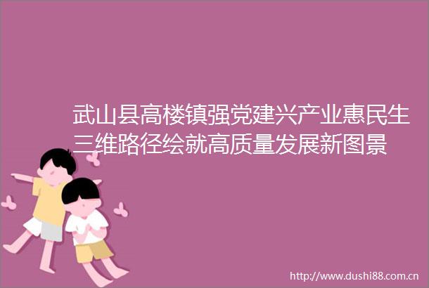 武山县高楼镇强党建兴产业惠民生三维路径绘就高质量发展新图景