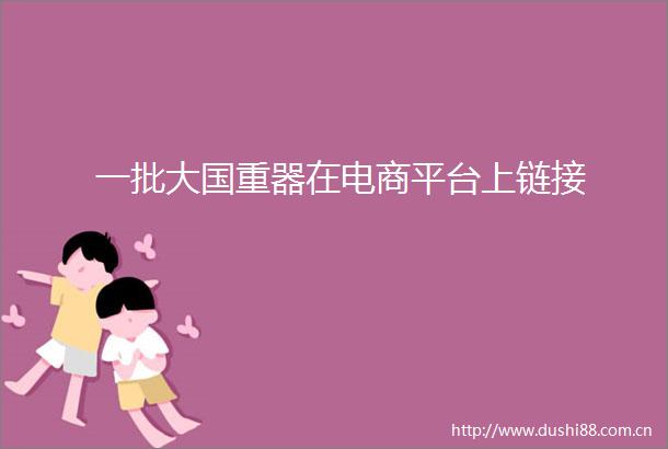 一批大国重器在电商平台上链接