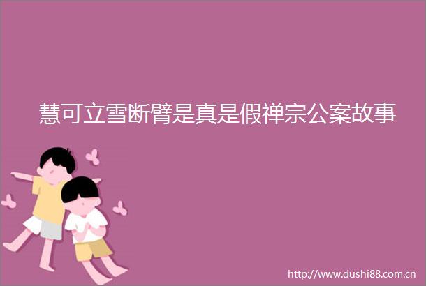 慧可立雪断臂是真是假禅宗公案故事