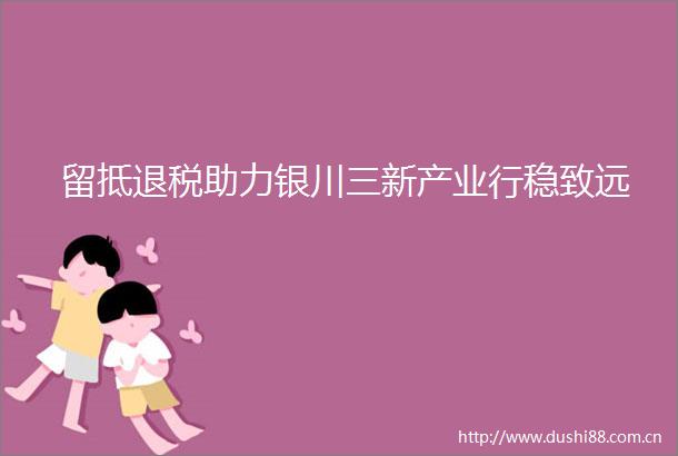 留抵退税助力银川三新产业行稳致远
