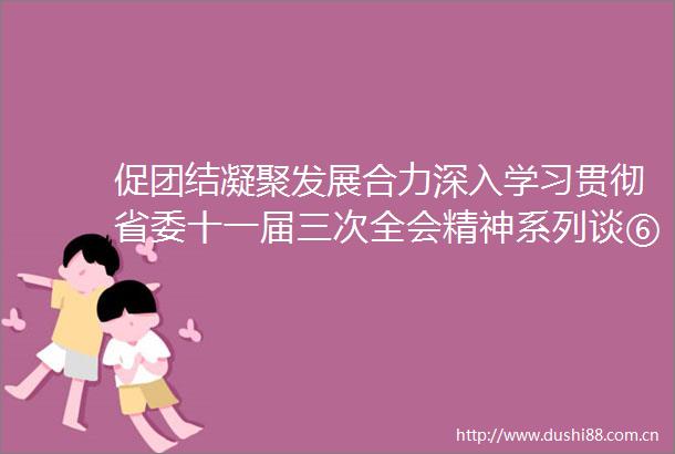 促团结凝聚发展合力深入学习贯彻省委十一届三次全会精神系列谈⑥