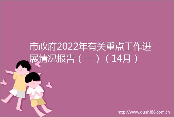市2022年有关重点工作进展情况报告（一）（14月）