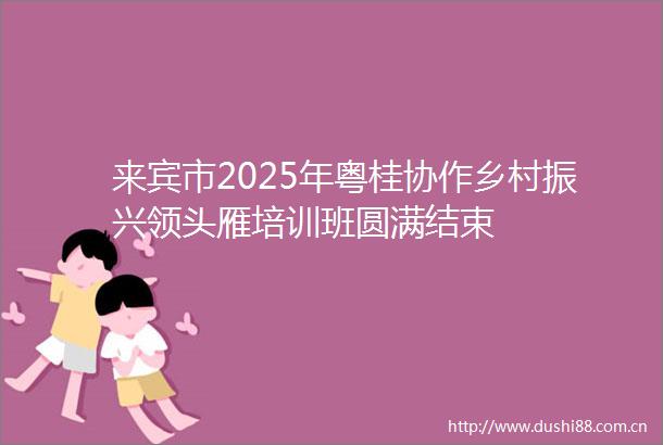 来宾市2025年粤桂协作乡村振兴领头雁培训班圆满结束
