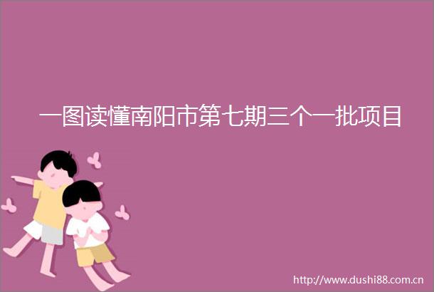 一图读懂南阳市第七期三个一批项目