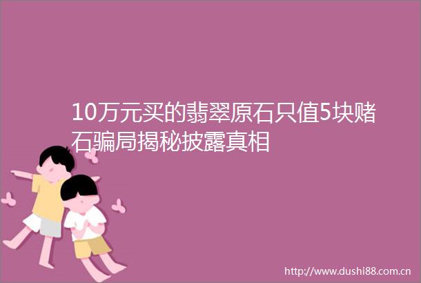 10万元买的翡翠原石只值5块赌石局揭秘披露真相