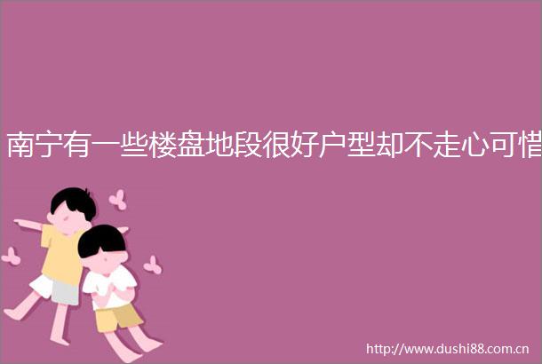 南宁有一些楼盘地段很好户型却不走心可惜
