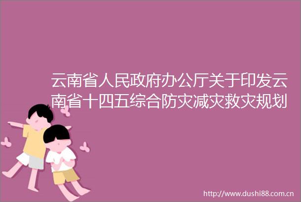 云南省办公厅关于印发云南省十四五综合防灾减灾救灾规划的通知