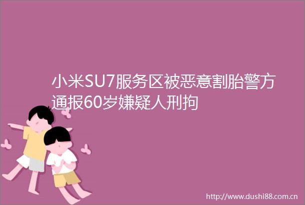 小米SU7服务区被恶意割胎警方通报60岁嫌疑人刑拘